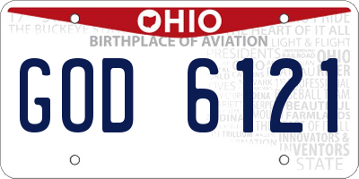 OH license plate GOD6121