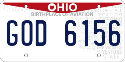 OH license plate GOD6156