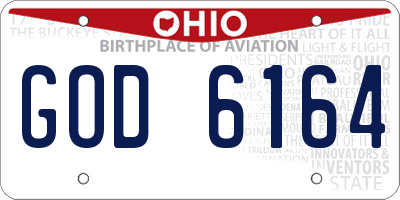 OH license plate GOD6164