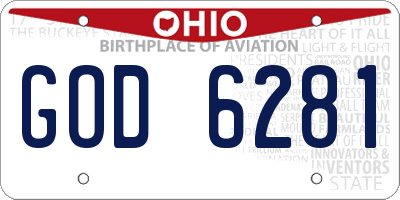 OH license plate GOD6281