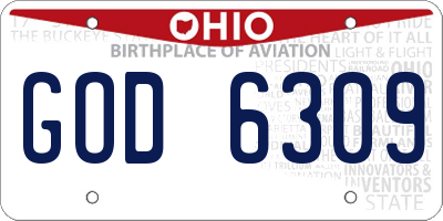 OH license plate GOD6309