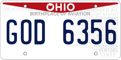 OH license plate GOD6356