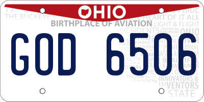 OH license plate GOD6506