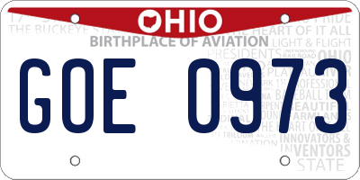 OH license plate GOE0973