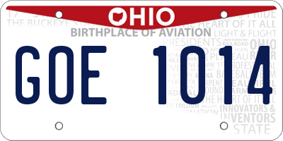 OH license plate GOE1014