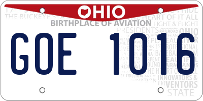 OH license plate GOE1016