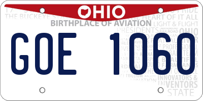 OH license plate GOE1060