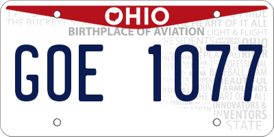 OH license plate GOE1077