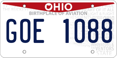 OH license plate GOE1088