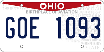 OH license plate GOE1093