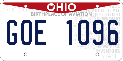 OH license plate GOE1096