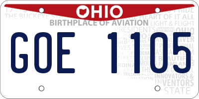 OH license plate GOE1105