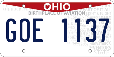 OH license plate GOE1137