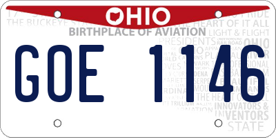 OH license plate GOE1146