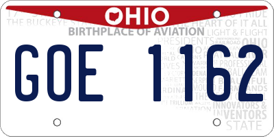 OH license plate GOE1162