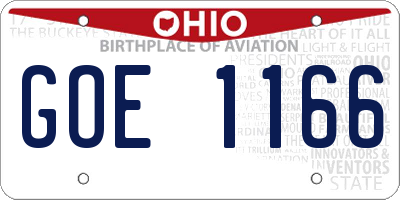 OH license plate GOE1166