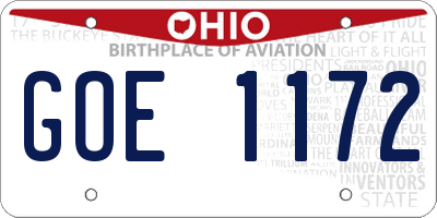 OH license plate GOE1172