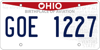 OH license plate GOE1227