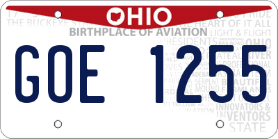 OH license plate GOE1255