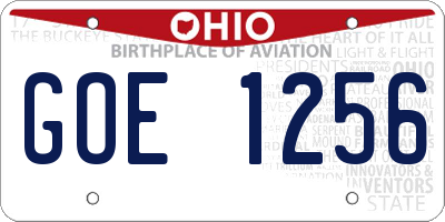 OH license plate GOE1256