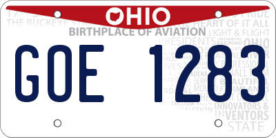OH license plate GOE1283