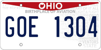 OH license plate GOE1304