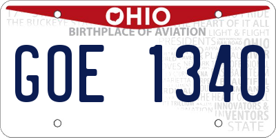 OH license plate GOE1340