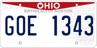OH license plate GOE1343