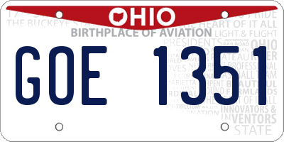 OH license plate GOE1351