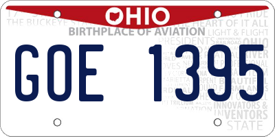 OH license plate GOE1395