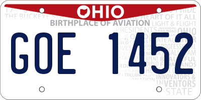 OH license plate GOE1452