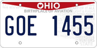 OH license plate GOE1455