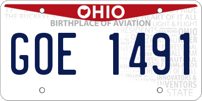 OH license plate GOE1491