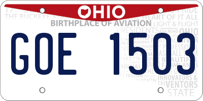 OH license plate GOE1503