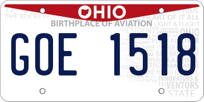 OH license plate GOE1518