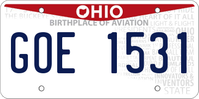 OH license plate GOE1531