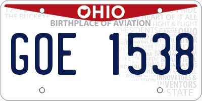 OH license plate GOE1538