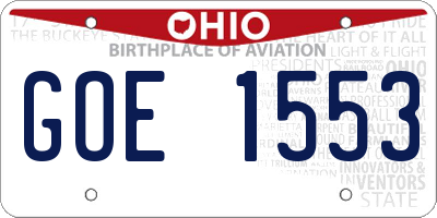 OH license plate GOE1553
