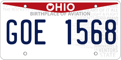 OH license plate GOE1568
