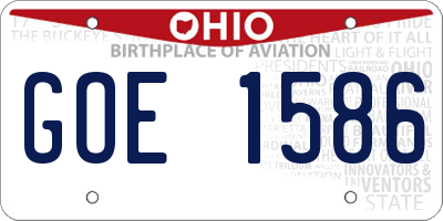 OH license plate GOE1586