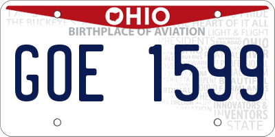OH license plate GOE1599