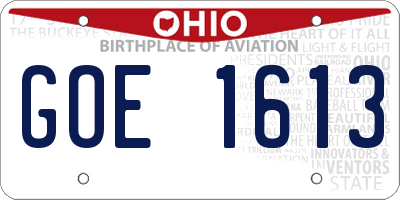 OH license plate GOE1613