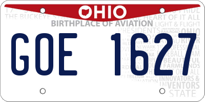 OH license plate GOE1627
