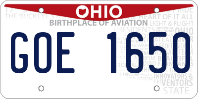 OH license plate GOE1650