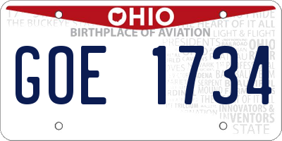 OH license plate GOE1734