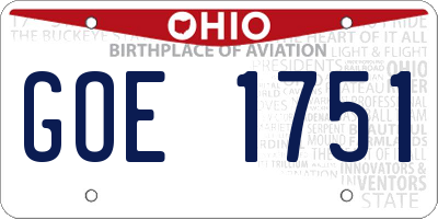 OH license plate GOE1751