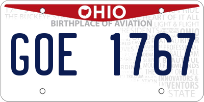OH license plate GOE1767