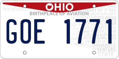 OH license plate GOE1771