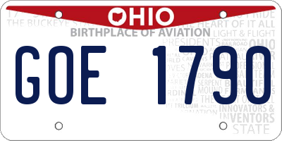 OH license plate GOE1790