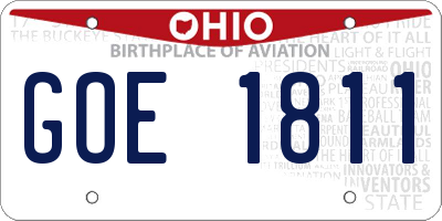OH license plate GOE1811